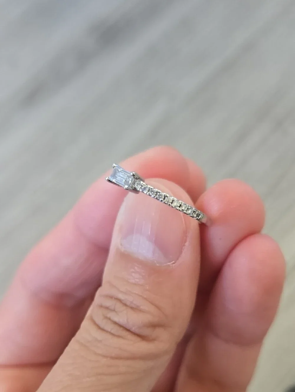 Sterling Silver Clear Stone Solitaire Ring - Elegant Women's Jewelry